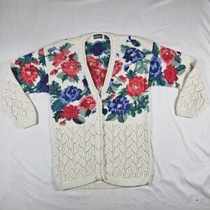 Vintage Style Honors Floral Knit Cardigan Sweater